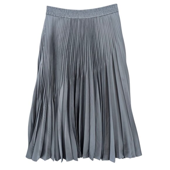 Club Monaco Dresses & Skirts - Club Monaco Pleated Midi Skirt Slate Blue Pull On Lined Size M